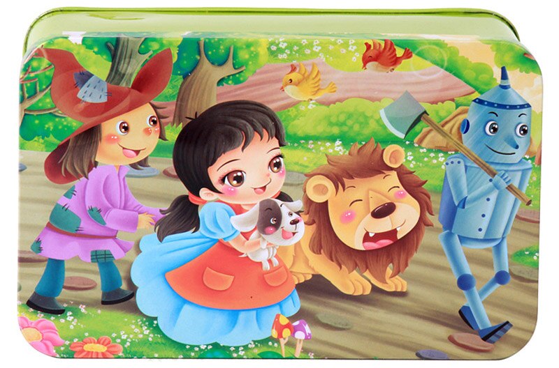 200 Pieces Wooden Puzzle Iron box Child Cartoon Animals Wood Jigsaw Puzzles Toy Kid Educational Learning Toys for Christmas: 04