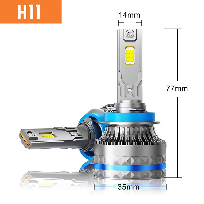 Ampoules LED Canbus pour voiture, lampes de sauna, H1, H4, H7, H8, H9, H11, H3, 9012, H13, 9008, 9004, 9007, 48000LM, 120W, HB3, 9005, HB4, 9006, feux C10, 2 pièces: blanc chaud