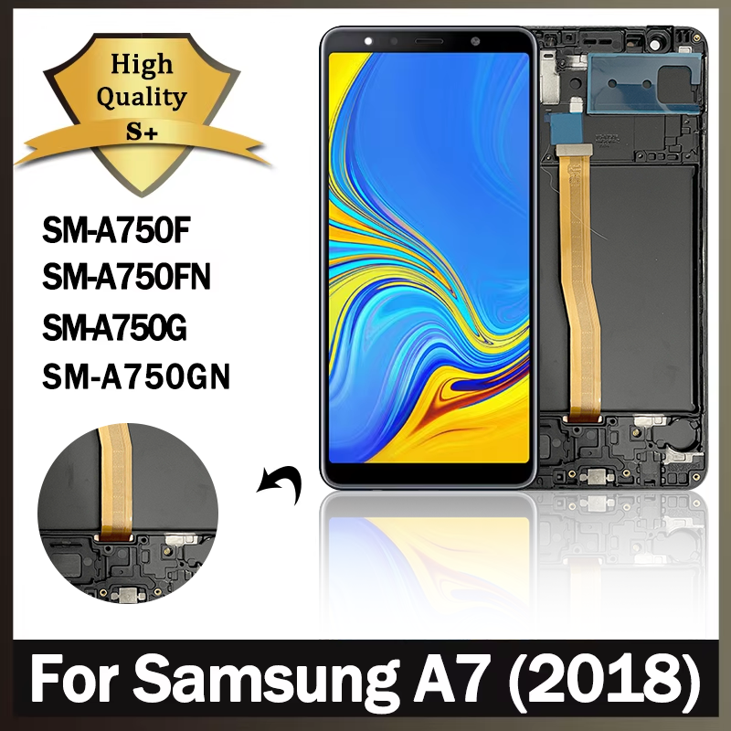 6.0 For Samsung A7 A750 LCD A750F A750FN Display With Frame Touch Screen Digitizer Replacement Parts