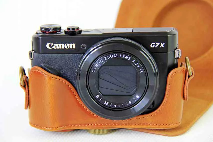Funda de cuero PU para cámara Canon powershot G7XII G7X II G7X Mark II con correa para el hombro, 4 colores a elegir