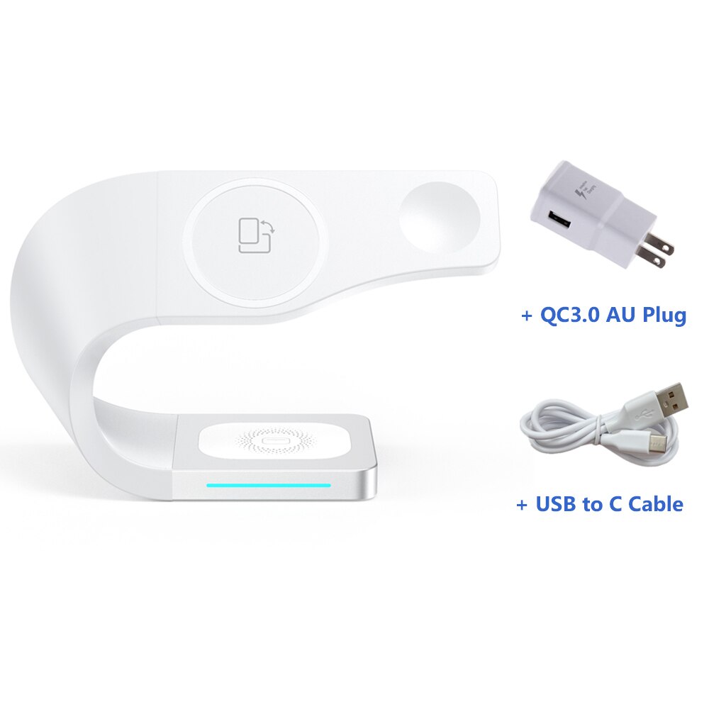 15w magnetische schnelllade-dockingstationen für iphone 13, 13 pro, 12 pro max , 4 in, 1 , airpods pro und iwatch  se 6, 5, 4, 3.: Weißer au-stecker