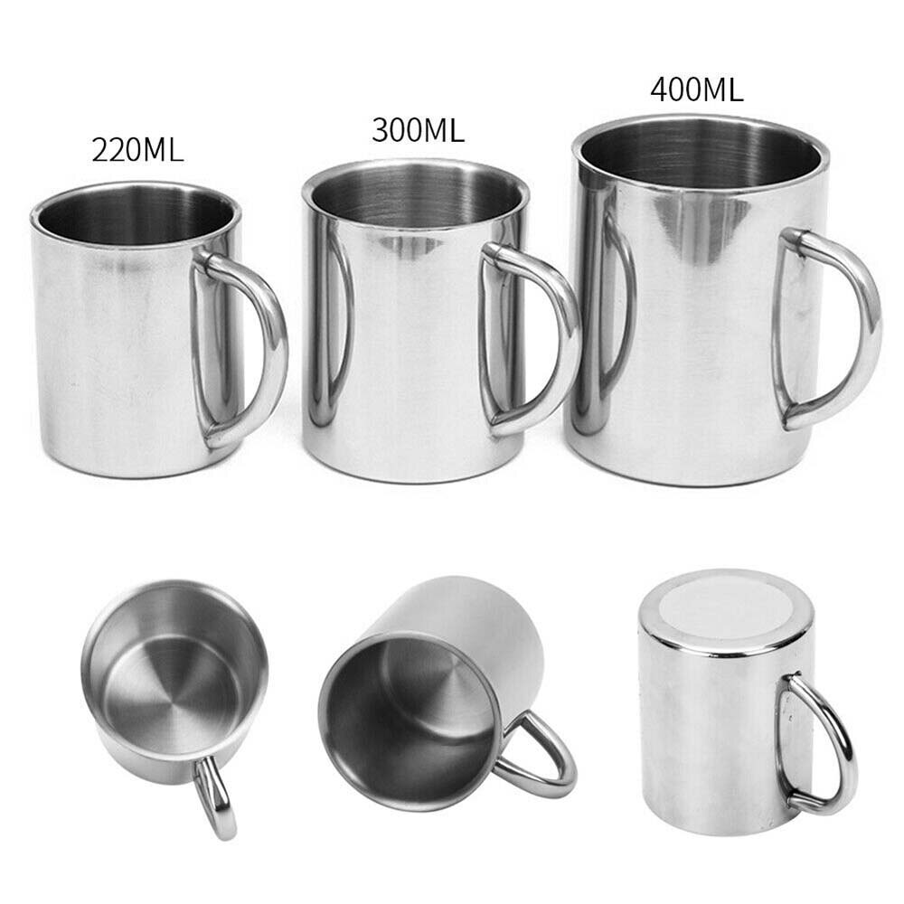 220/300/400ML Double Wall Cup Stainless Steel Insulated Drinking Cup Beer Coffee Tea Mug Drinkware High Qaulity