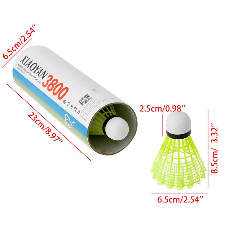 6 stuks train gym fitness gele nylon shuttlecocks badminton bal sport duurzaam