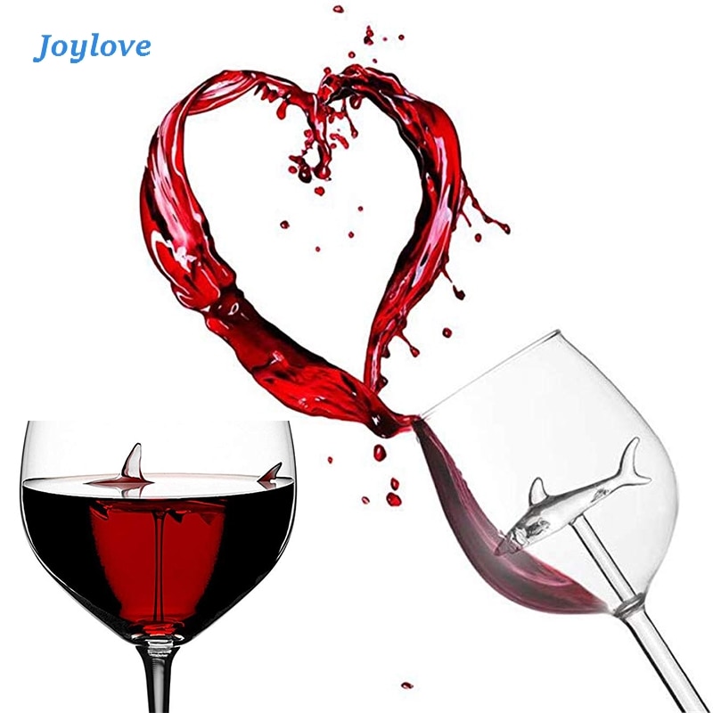 JOYLOVE Luxurious Italian Red Wine Glasses Shark Inside Goblet Glass Crystal Clear For Home Bars Party