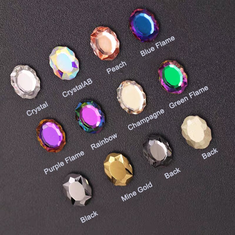8x10mm Magic Mirror Nail Art Rhinestone Double Plane Crystal K9 Glass 3D Fingernail DIY Decoration Accessories
