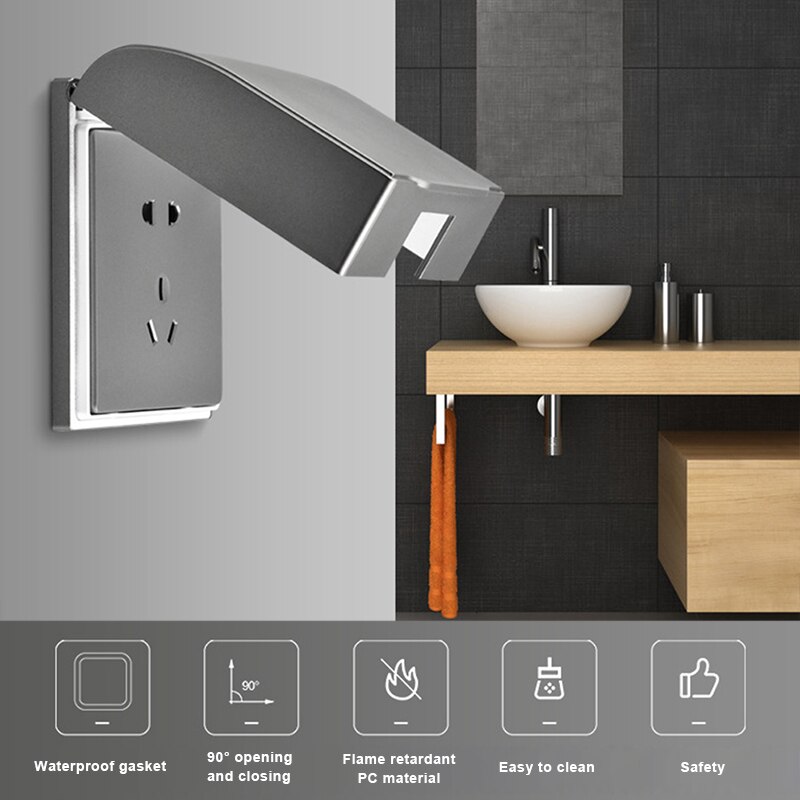 Socket Splash-proof Box Single Outlet Waterproof Cover Outdoor indoor Receptacle Protector Switch Accessories 107X122X45cm WWO66