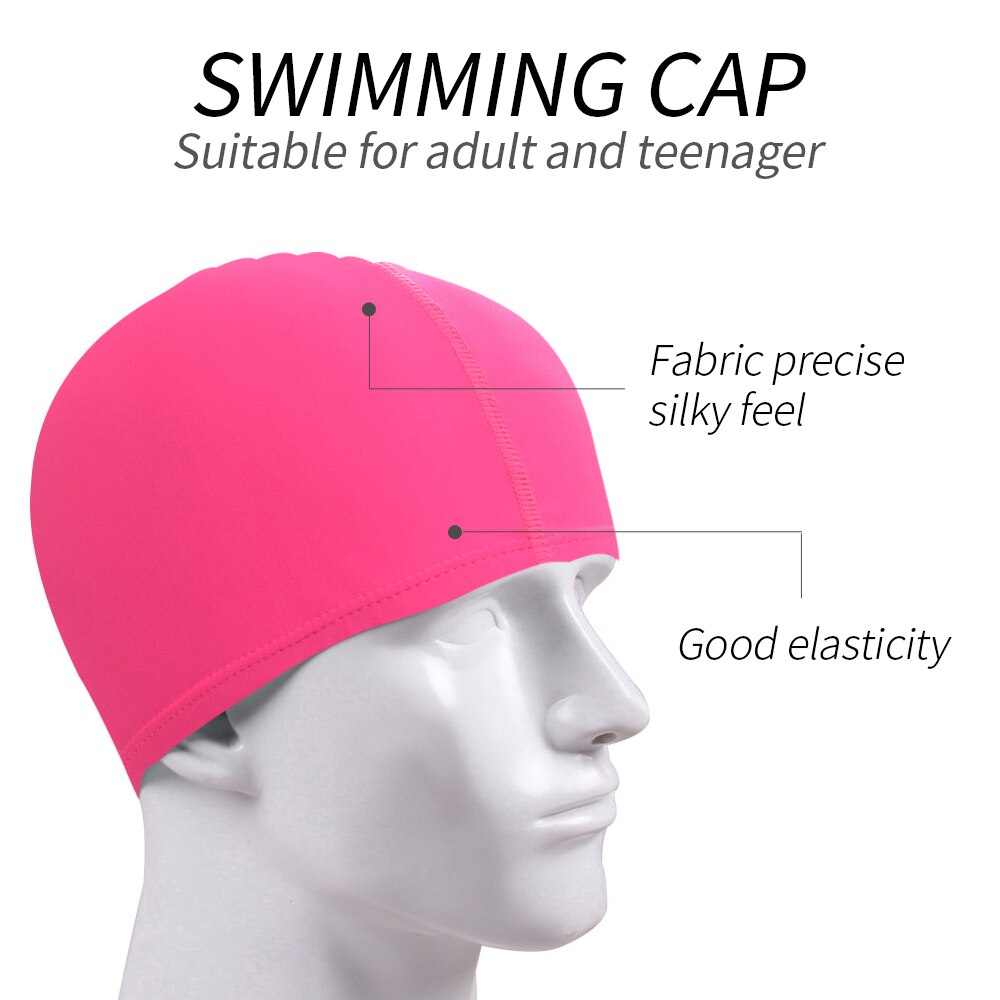 Badehette kvinner unisex jenter langt hår badehatt badehette stretch drapering fri størrelse svømmebasseng sport elastisk nylon turban: G210815b