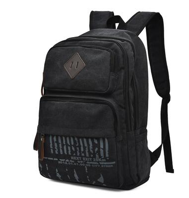 Chuwanglin rygsæk til mænds bærbare rygsæk lærred mandlige rygsække stor kapacitet skoletasker vintage rejsetaske  a7610: Sort