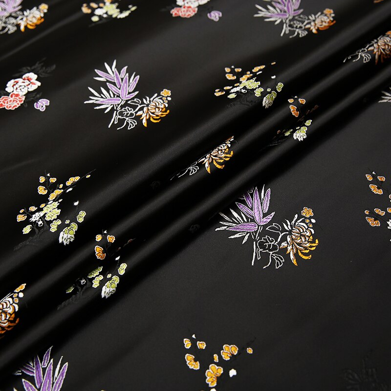 Tissu à fleurs de , brocart de soie, matériel de couture pour robes/vêtements, bricolage
