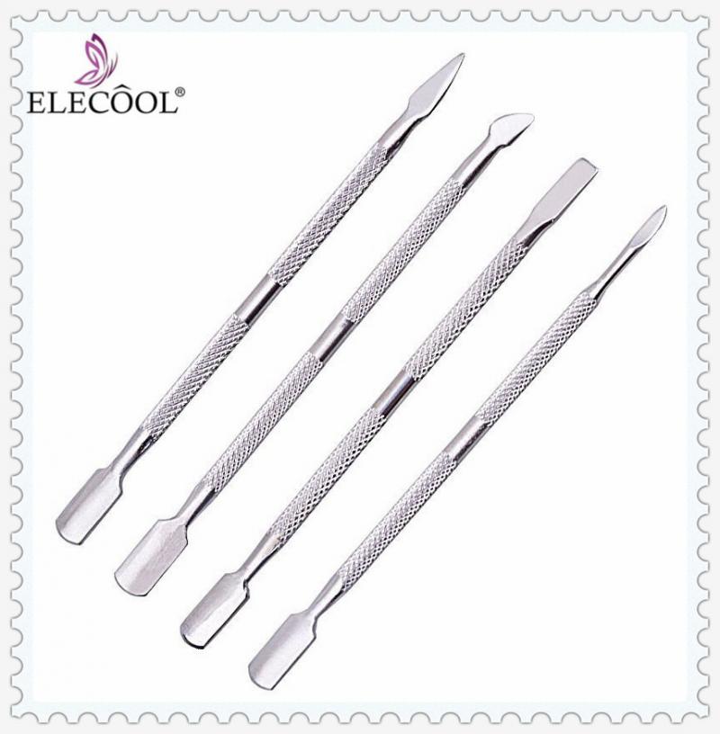 ELECOOL 4/3/1PC Stainless Steel Gel Polish Remover Stick Pusher Dead Skin Removal Cuticle Removal Tool Trimmer Manicure
