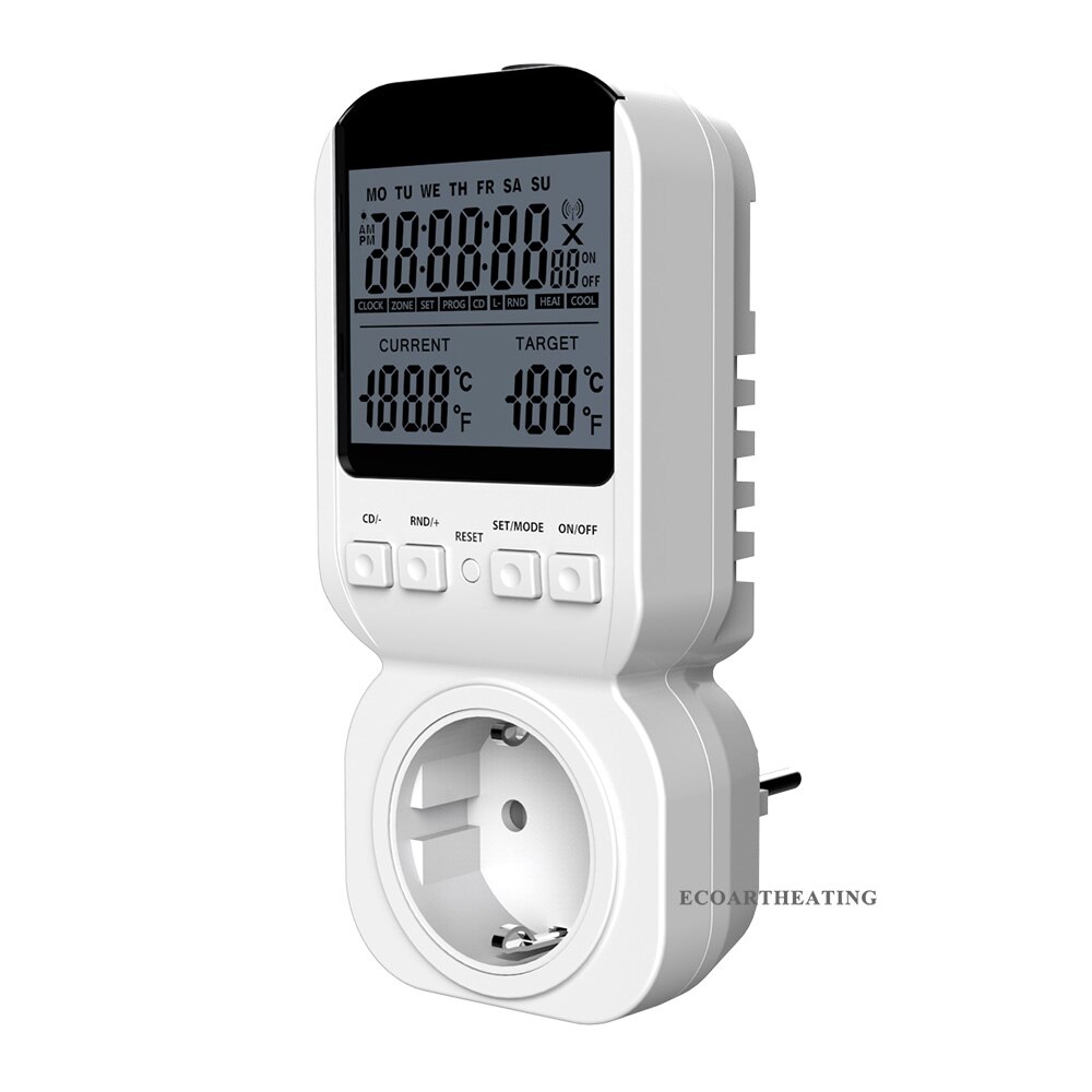Multi-function Thermostat Timer Switch Socket with Sensor Probe Energy-saving Mechanical Timer Socket Timing Switch