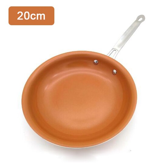 Non-stick Koperen Pannen Koekenpannen Met Coating Inductie Koken Oven Koken Pot Anti-aanbak Pan Kookgerei: WHITE