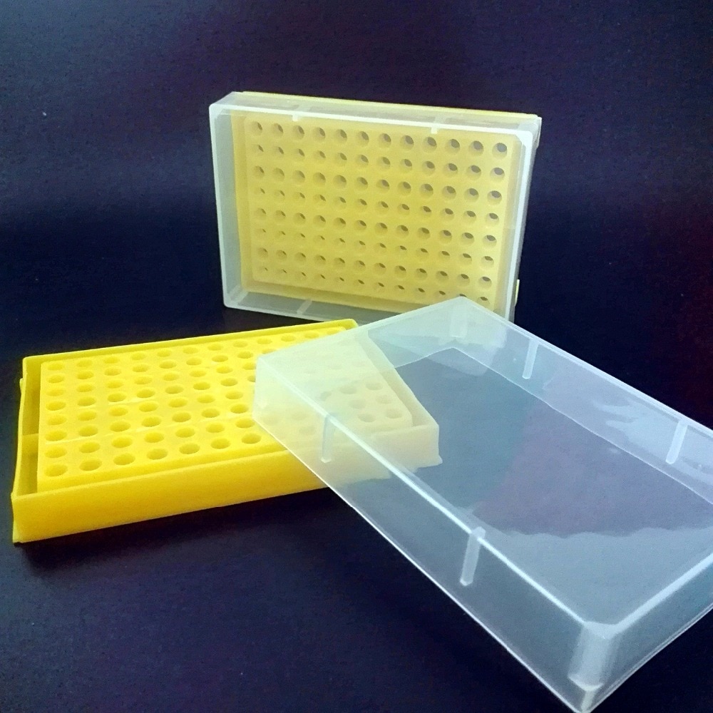96-Well PCR Tube Rack, 0.2ml, with Transparent Lid, Pack of 3