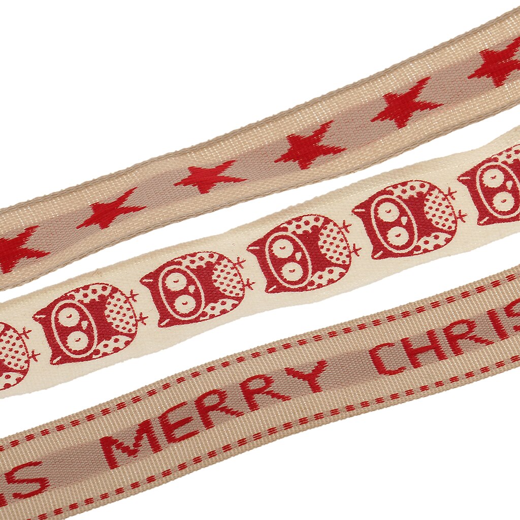 9 Meters Cotton Ribbons Fabric Trim for Xmas Christmas Wrapping for Sewing Crafts Decoration
