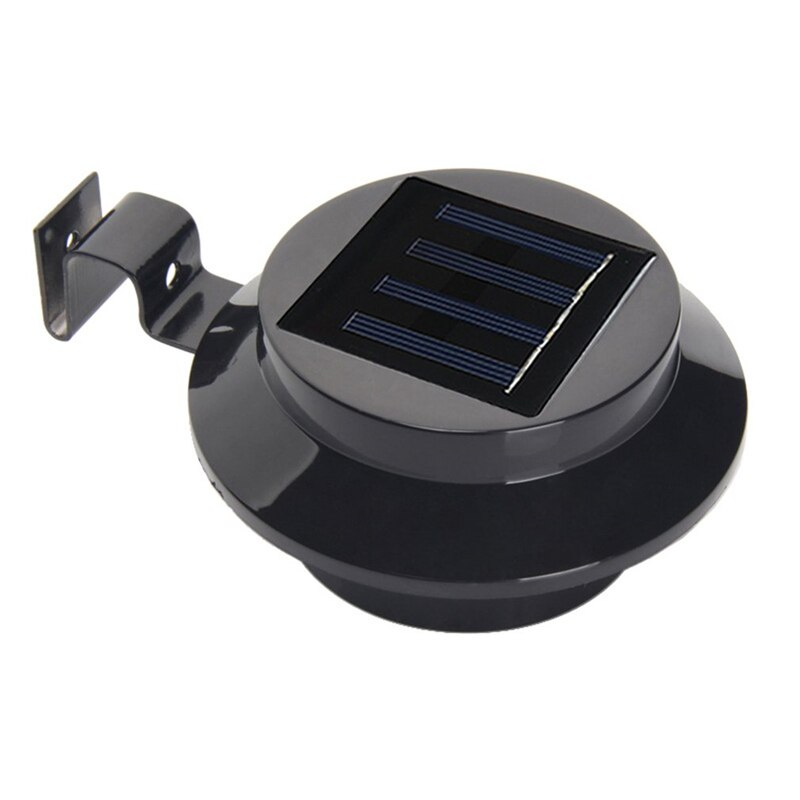 Lámpara Solar con 3 luces Led para el fregadero, lámpara de pared alimentada por energía Solar para valla, canalón, calle, jardín, patio, césped, iluminación exterior: Black / Cold White