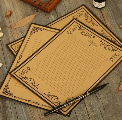 8Pcs/pack European Vintage Style Writing Paper Stationery Kraft paper Retro Letter paper: B