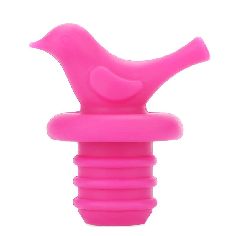 4 colors of safety and home health red bar preservation tool silicone bottle stopper bottle cap bird stopper: Rose Red