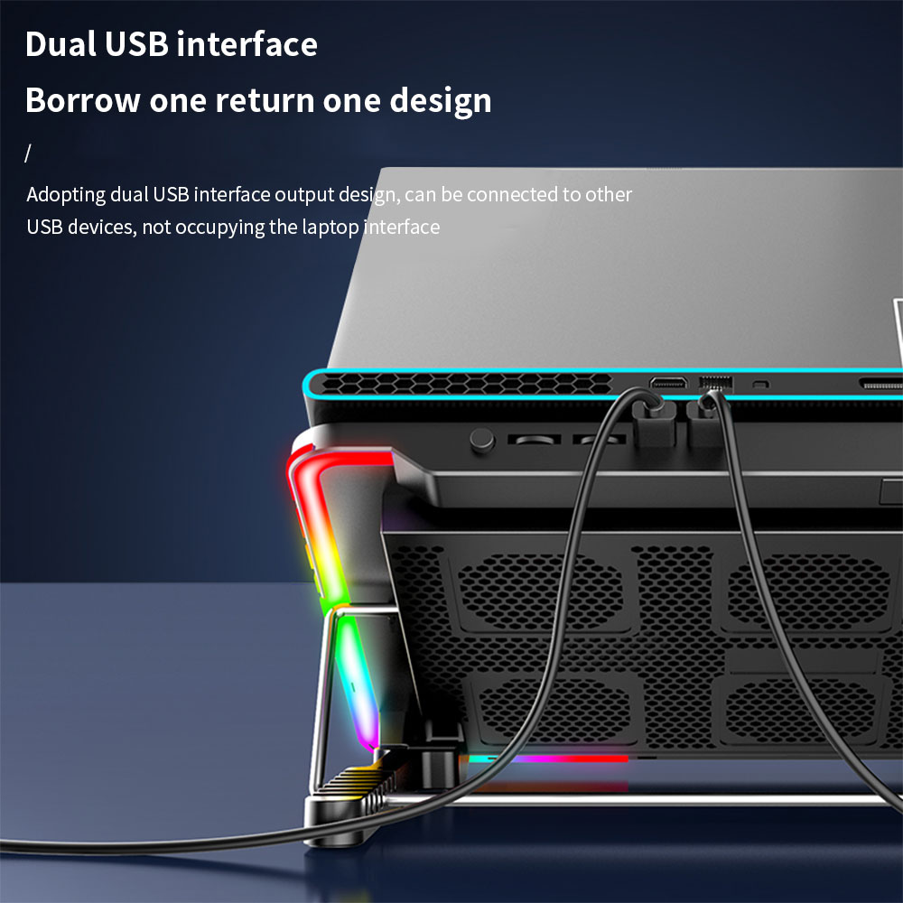 Laptop Cooler Laptop Cooling Pad 6 Quiet Fans High-speed Cooling Supports Laptop Accessories Cooler Notebook Base Radiator