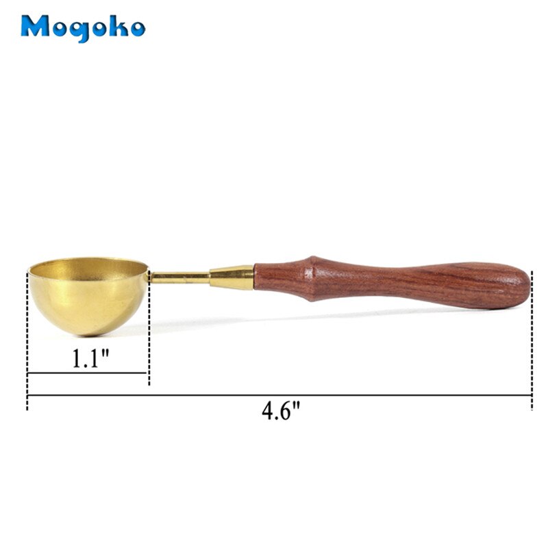 Mogoko Wax Seal Warmer Wax Seal Furnace&Melting Spoon Kit Wax Beads Sticks Melting Tool for Wax Seal Stamp (Wooden Wax Melting)