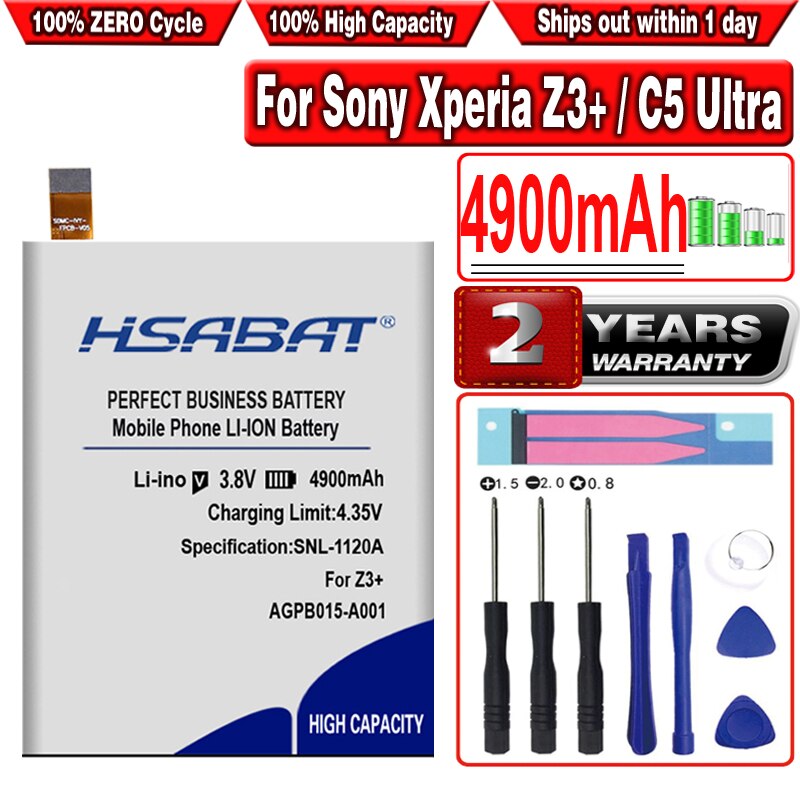 Hsabat 4900 Mah LIS1579ERPC Batterij Voor Sony Xperia C5 Ultra / Dual E5506 E5553 E5533 E5563 Z3 Plus Z3 +/ Dual E6553 Z4 E6533