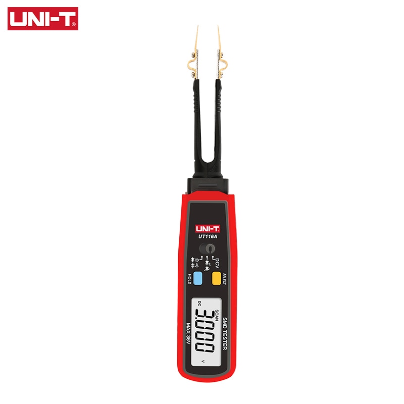 UNI-T UT116A SMD Tester Meter Multimeter Drehbare Pinzette Widerstand Kapazität LED Diode Kontinuität Batterie Tester