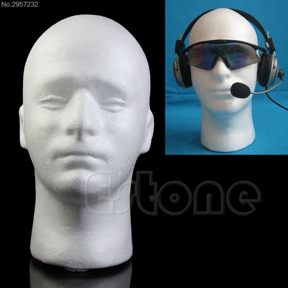 Mężczyzna styropian manekin manekin z pianki głowa Model okulary kapelusz peruka stojak na wyświetlacz Z07 upuszczać Wysyłka 