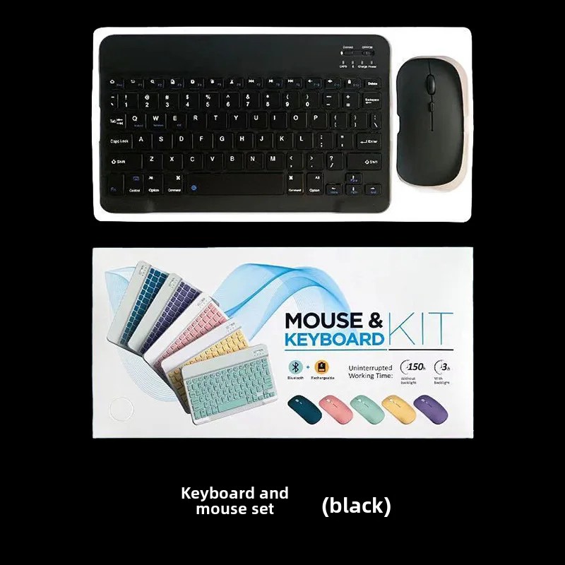 Bluetooth Keyboard Mouse Set for iPad Mobile Tablet 10 Inch Small Language Bluetooth Keyboard Set Computer Office Supplies