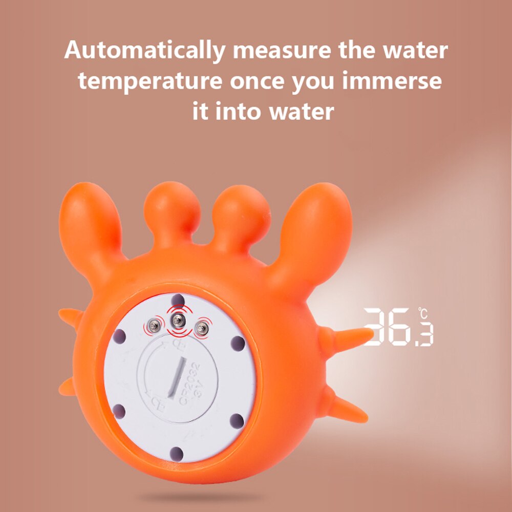 Water Thermometer Bath Thermometer with Room Temperature Tri-color Backlit Display Floating Bath Toy Bathtub Safety Temperature