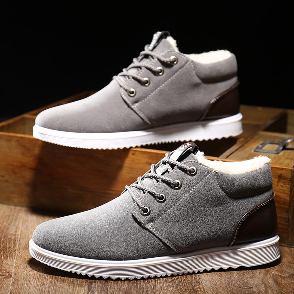 Men Shoes Autumn Winter Boots Winter Men Casual Men Shoes Breathable England Trend Sports shoes Frosted zapatos de hombre: GY / 43