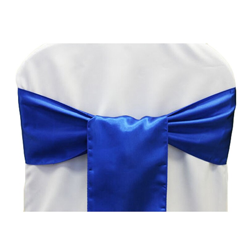 Freies 25 teile/los Hochzeit Stühle Knoten Schärpe Satin- Stoff Stuhl Schärpen Bogen Abdeckung Für Hochzeit Partei Bankett Veranstaltung Dekorationen: königlich Blau
