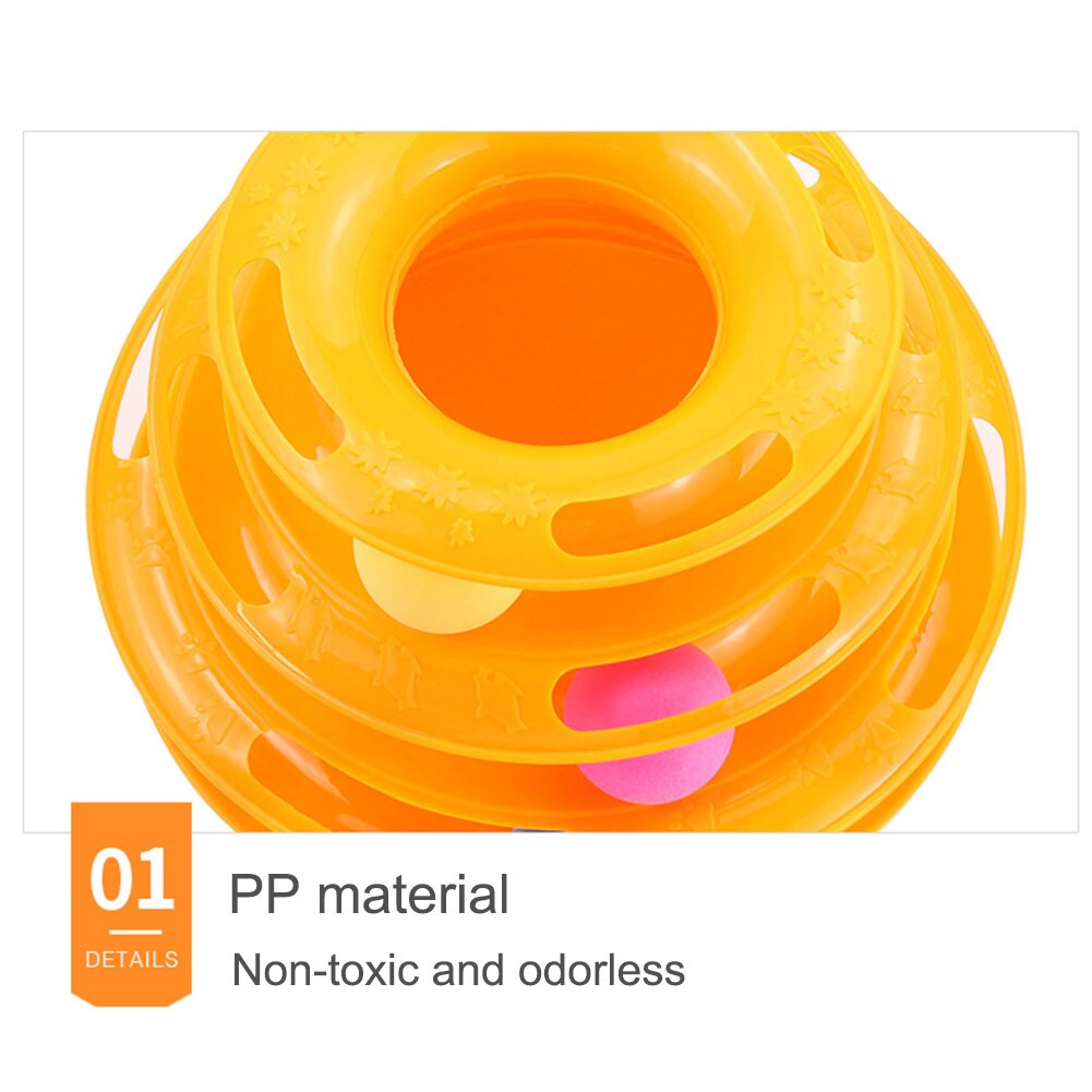 Torre con disco de tres niveles para gatos, suministros para mascotas, pelota de entrenamiento, placa de diversión, pistas para gatos, juguetes