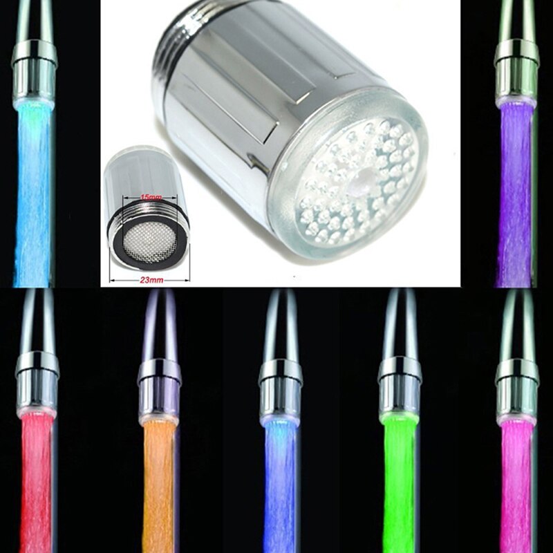 Grifo de ducha LED brillante, potencia hidroeléctrica de Color RGB, cabezal de ducha colorido romántico, múltiples modos seleccionables AA