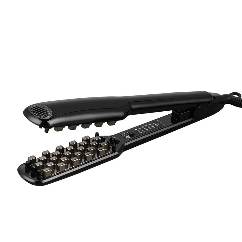 Electric Ceramic Hair Straightener 3D Volumizing Iron Flat Iron Corn Wave Perm Styling Tool for Fluffy Hair: black / UK