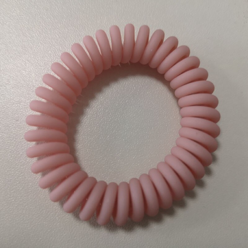1 Pcs Vrouwen Dunne Kleurrijke Roze Elastische Plastic Rubber Telefoonsnoer Draad Geen Vouw Haar Banden Scrunchies Haar Ring Band: Style D