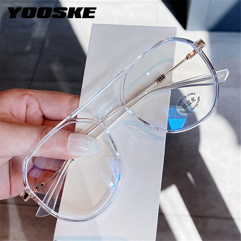 YOOSKE-monturas de gafas TR90 para ordenador para hombre y mujer, anteojos con bloqueo de luz azul, montura única para miopía, lentes con luz azul