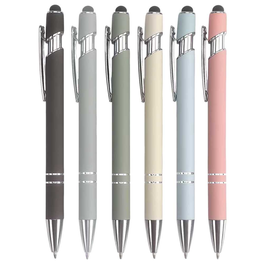 Bolígrafo de 5-10 piezas con punta para lápiz óptico, metal, bolígrafo con lápiz óptico 2 en 1, tinta negra de 1,0 mm para teléfono inteligente, tableta: green