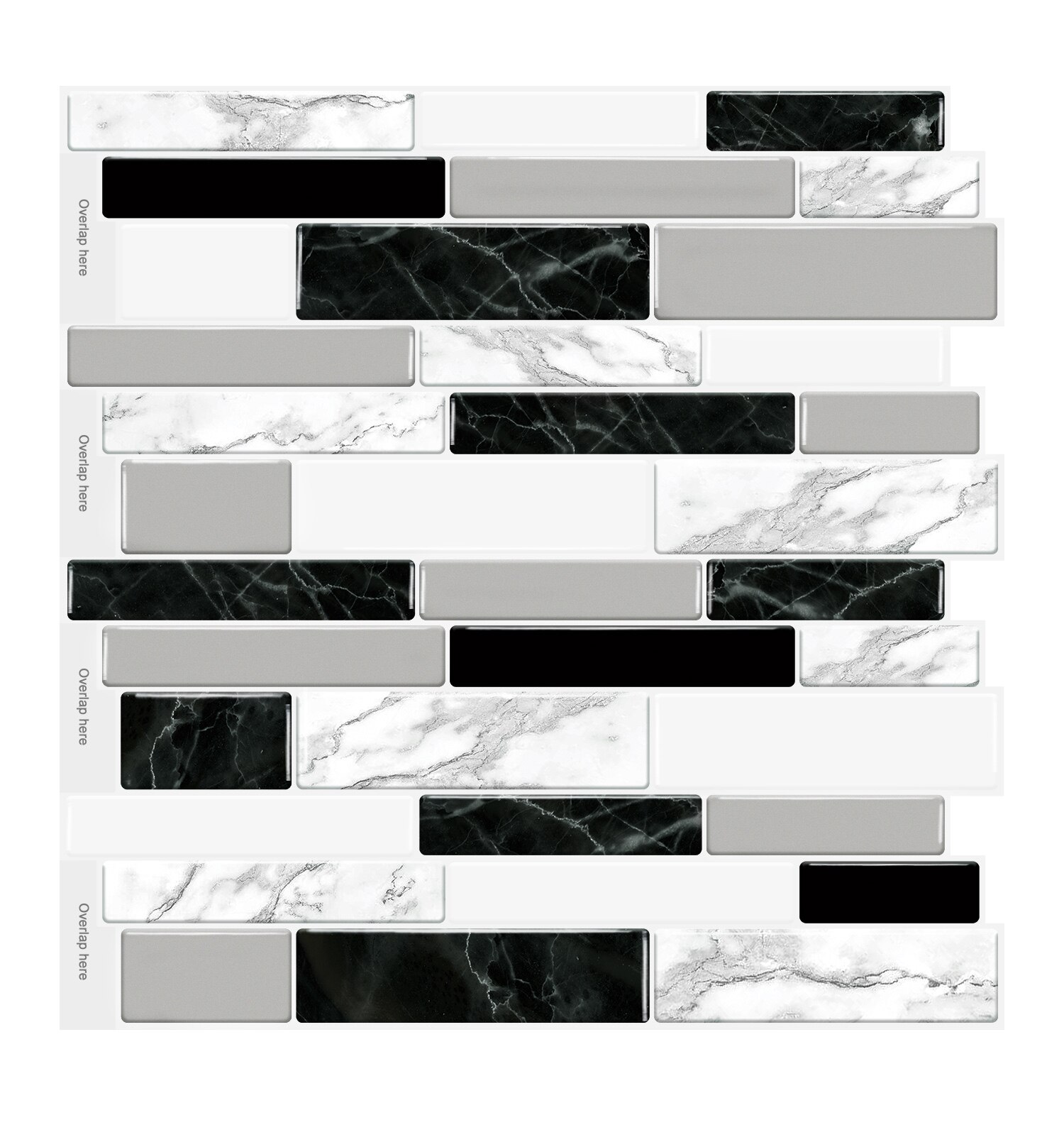 (30.5*30.5 cm) schwarz-weiß gestreifte wandaufkleber, wasserfest, selbstklebend, 3d- effekt, für cafés, dekorative blende, zum abziehen und aufkleben