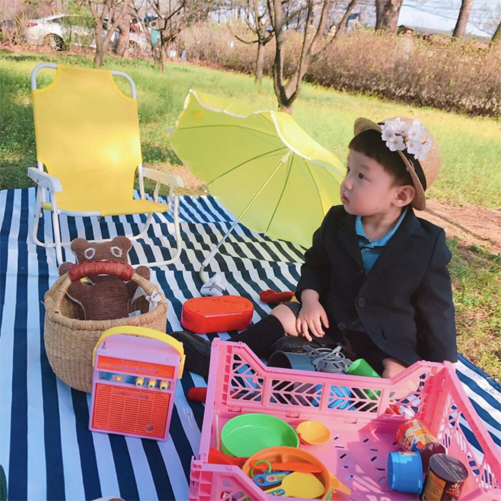 De parasol plegable playa sillón reclinable Silla de playa para niños con paraguas extraíbles