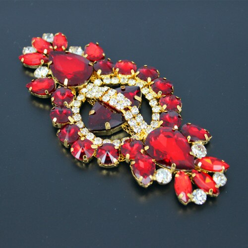12*5.8 cm bandeau de mariée strass Applique pour wedidng robe sac décorations or mariage ceinture ceinture strass vert appliques: red sash applique