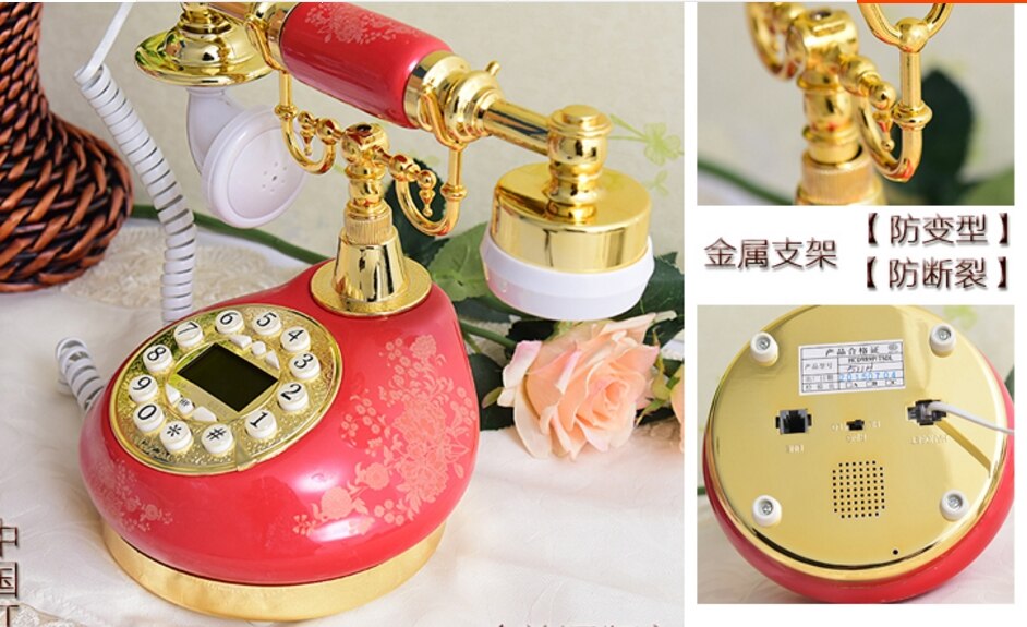 Antique telephone caller id telephone vintage antique telephone ceramic phone red
