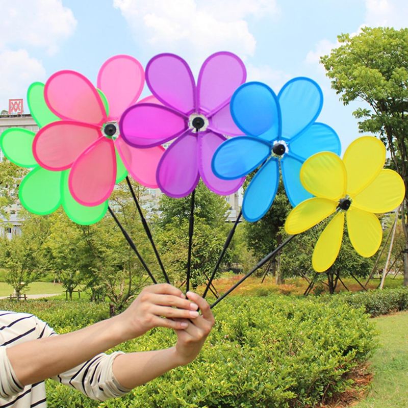 ¡Novedad! 6 piezas de molino de viento de una sola hilera de seis hojas para decoración de jardines y casas, juguetes para niños
