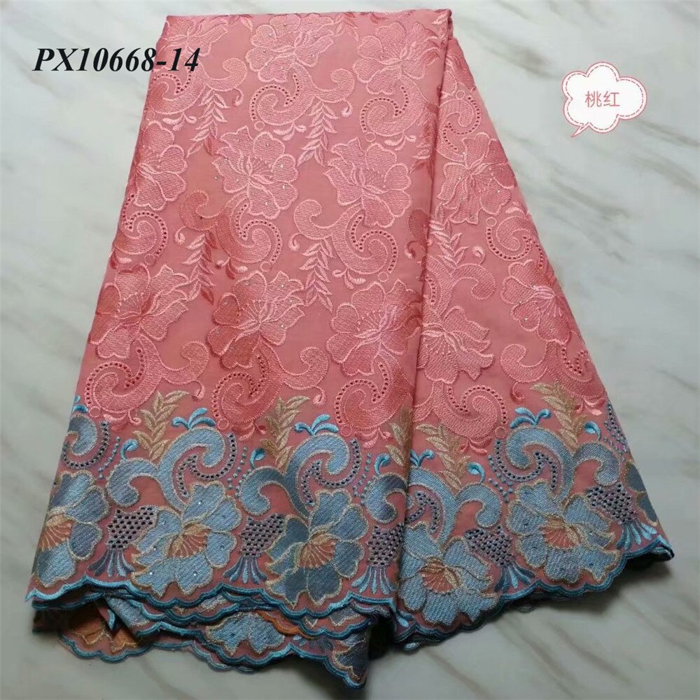 The latest good soft touch Yellow color voile cotton fabric 5 yards women evening dress lace: 14