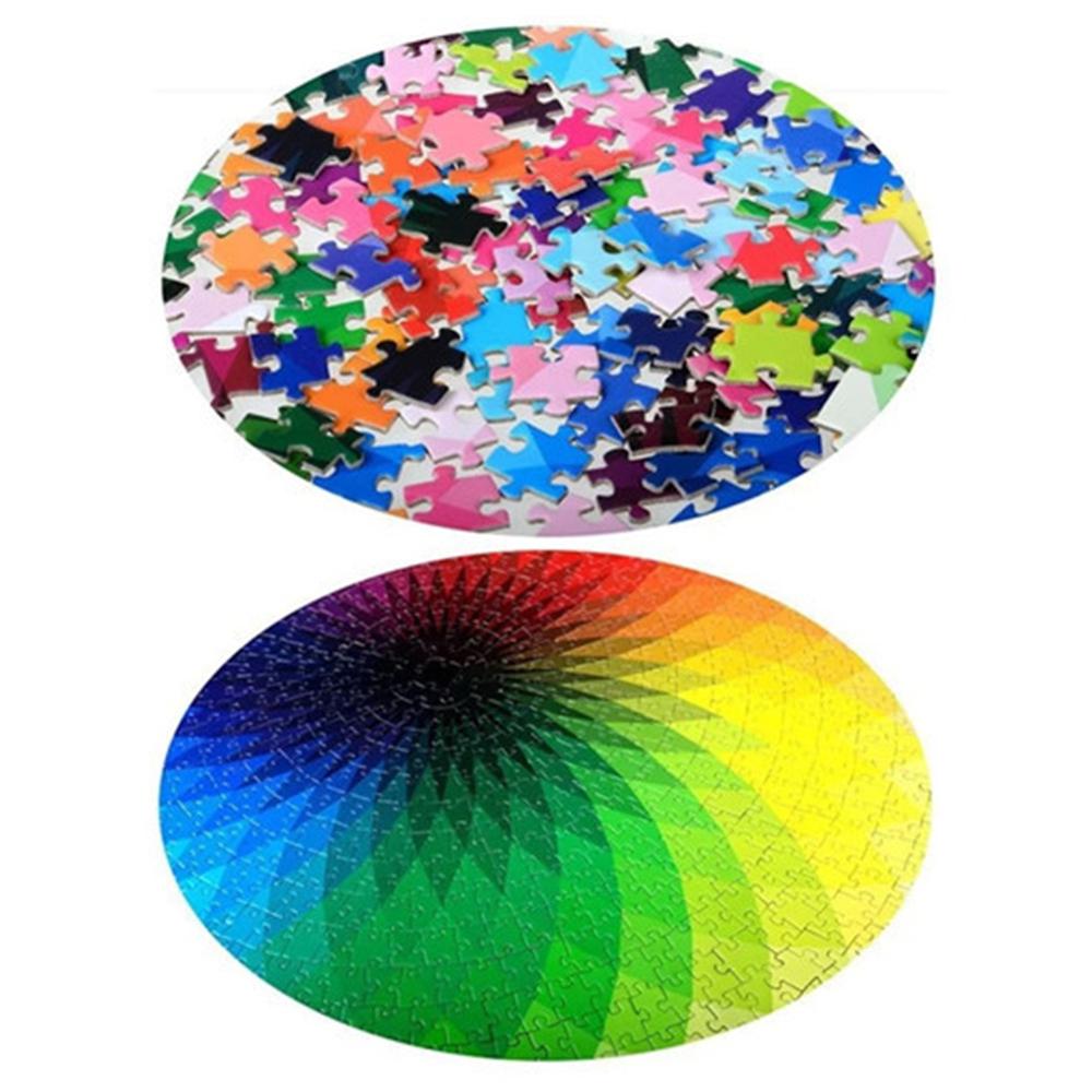 1000 pezzi Colorati Arcobaleno Rotondo Geometrica Foto Di Puzzle Per Adulti Bambini FAI DA TE Educational Ridurre Lo Stress Giocattolo di Puzzle Di Puzzle di Carta