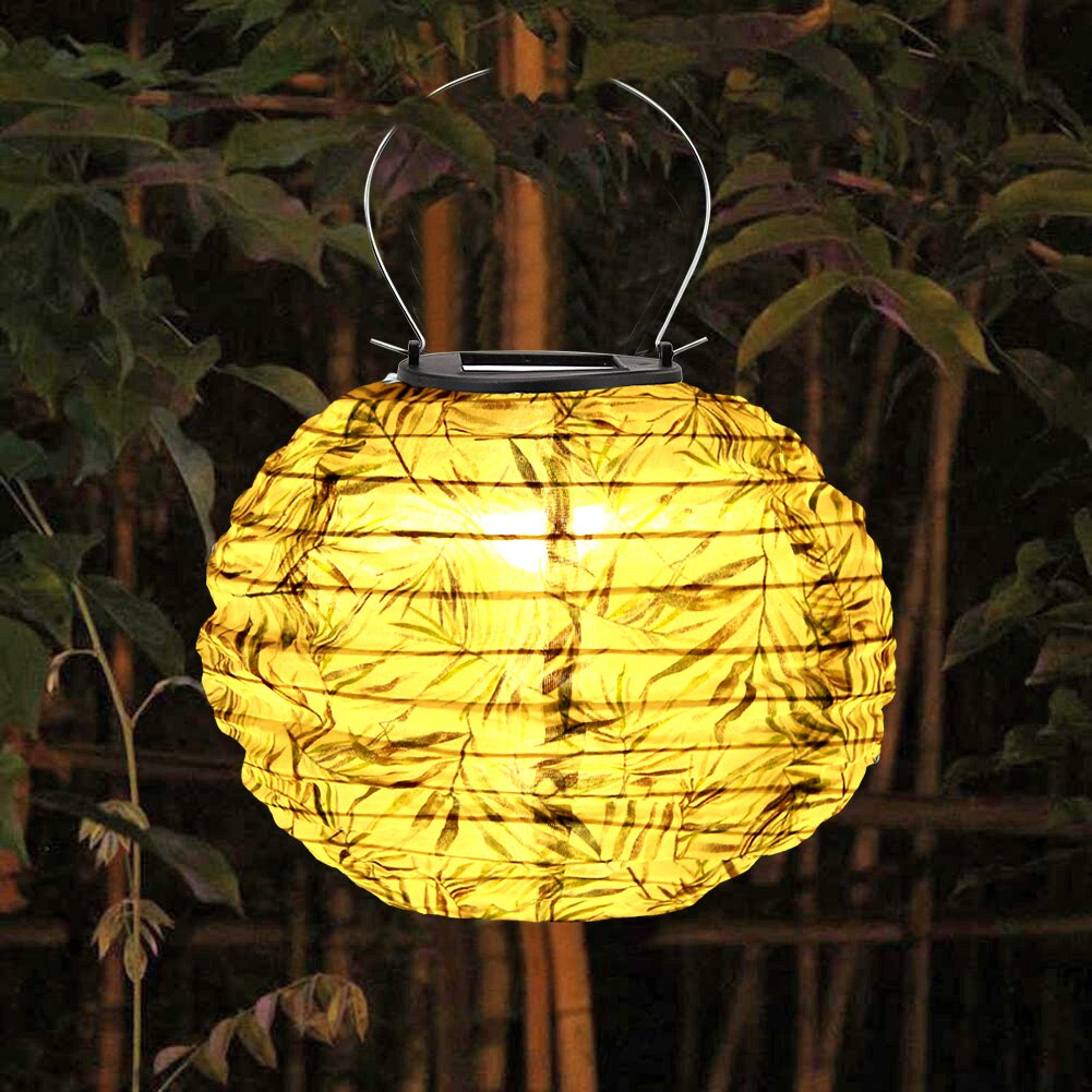 20cm vedenpitävä aurinko led kiinalainen lyhty valo ulkona puutarha häät osapuoli painettu roikkuu lamppu aurinko valo puutarha koristelu