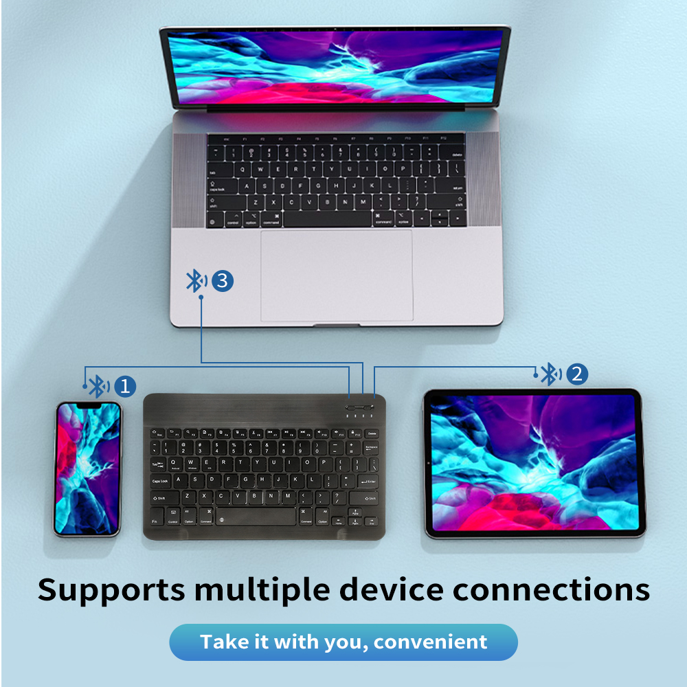 Bluetooth-toetsenbord Draadloos oplaadbaar zwart 10-inch toetsenbord voor IOS Android Windows-tablet voor iPad Air Mini-toetsenbord