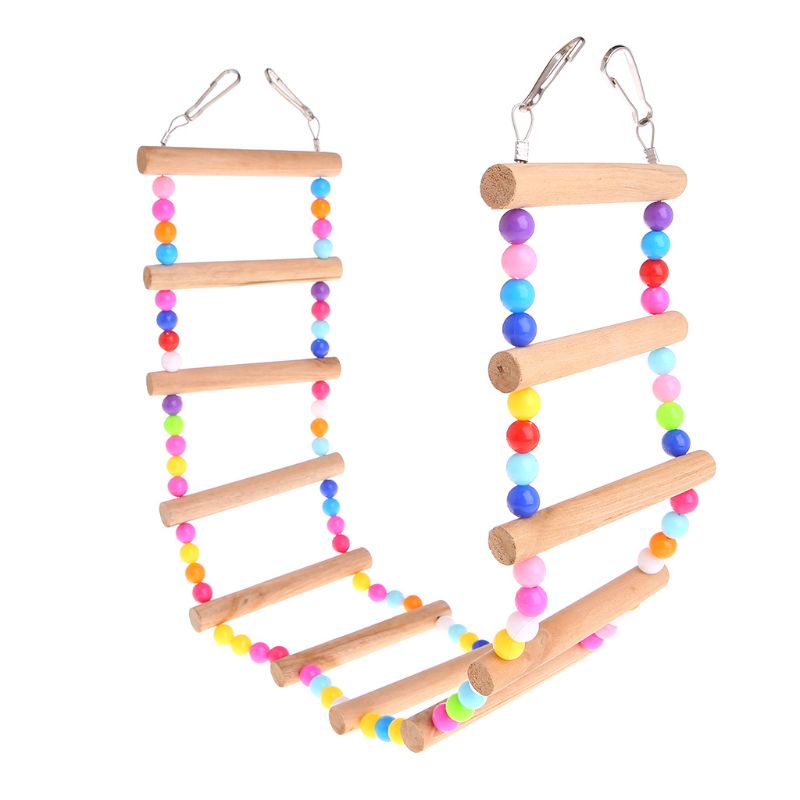 Pássaro brinquedos escadas de madeira balanço scratcher poleiro escalada escadas hamsters gaiola pássaro papagaio escada subir poleiro suporte brinquedos: 12