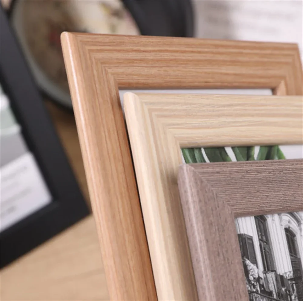 Free Photo Printing Wooden Photo Frame Family Portrait Photography Wedding Travel Photo Studio Multi-size Ornaments Simple Style