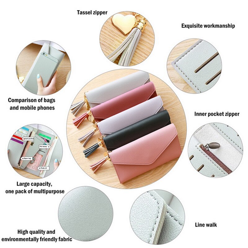 Style Women Long Wallets Coin Purse Multifunctional Lychee Pattern Wallet Trendy Clutch Simple Standard Wallets