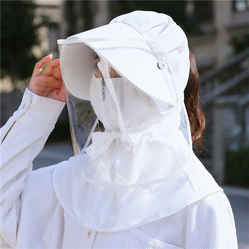 Full Face Neck Visor Cover Shield Cap Safety Eye Protect Hat Anti-Spit Saliva Anti-UV J99Store: White B Adult