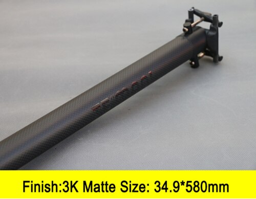 TEMANI-tija de sillín de bicicleta 3K T800, de carbono completo, BMX/plegable, tubo de bicicleta ultraligero, recta, /33,9x34,9mm, 580: Borgoña